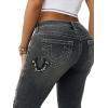 True Religion Women’s Appliqué Becca Mr Bootcut – Stretch Denim, Flattering Mid Rise, Classic Bootcut Silhouette