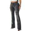 True Religion Women’s Appliqué Becca Mr Bootcut – Stretch Denim, Flattering Mid Rise, Classic Bootcut Silhouette