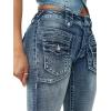 True Religion Women’s Becca Mid Rise Flap Bootcut Jean – Stretch Denim, Light Wash, Flattering Mid-Rise Fit, Retro Pockets