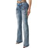 True Religion Women’s Becca Mid Rise Flap Bootcut Jean – Stretch Denim, Light Wash, Flattering Mid-Rise Fit, Retro Pockets