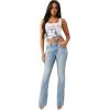 True Religion Women’s Becca Super T Bootcut Jean – Mid Rise Fit, Stretch Denim, Signature Super T Stitching
