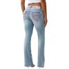 True Religion Women’s Becca Super T Bootcut Jean – Mid Rise Fit, Stretch Denim, Signature Super T Stitching