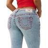 True Religion Women’s Billie Big T Stitch Straight Jean – Mid Rise, Stretch Denim, Signature Straight Leg Fit