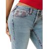 True Religion Women’s Billie Big T Stitch Straight Jean – Mid Rise, Stretch Denim, Signature Straight Leg Fit