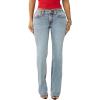True Religion Women’s Billie Big T Stitch Straight Jean – Mid Rise, Stretch Denim, Signature Straight Leg Fit