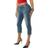 True Religion Women’s Jennie Mid Rise Capri Flap Jeans – Stylish Flap Pocket(Blue Radiance)