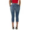 True Religion Women’s Jennie Mid Rise Capri Flap Jeans – Stylish Flap Pocket(Blue Radiance)