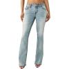 True Religion Women’s Becca Super T Bootcut Jeans – Mid Rise Denim with Red Super T Stitching & Horseshoe Flap Pockets