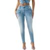 True Religion Women’s Jennie Mid Rise Curvy Skinny Jeans – Stretch Denim with Sculpting Fit & Flattering Back Flap Pockets