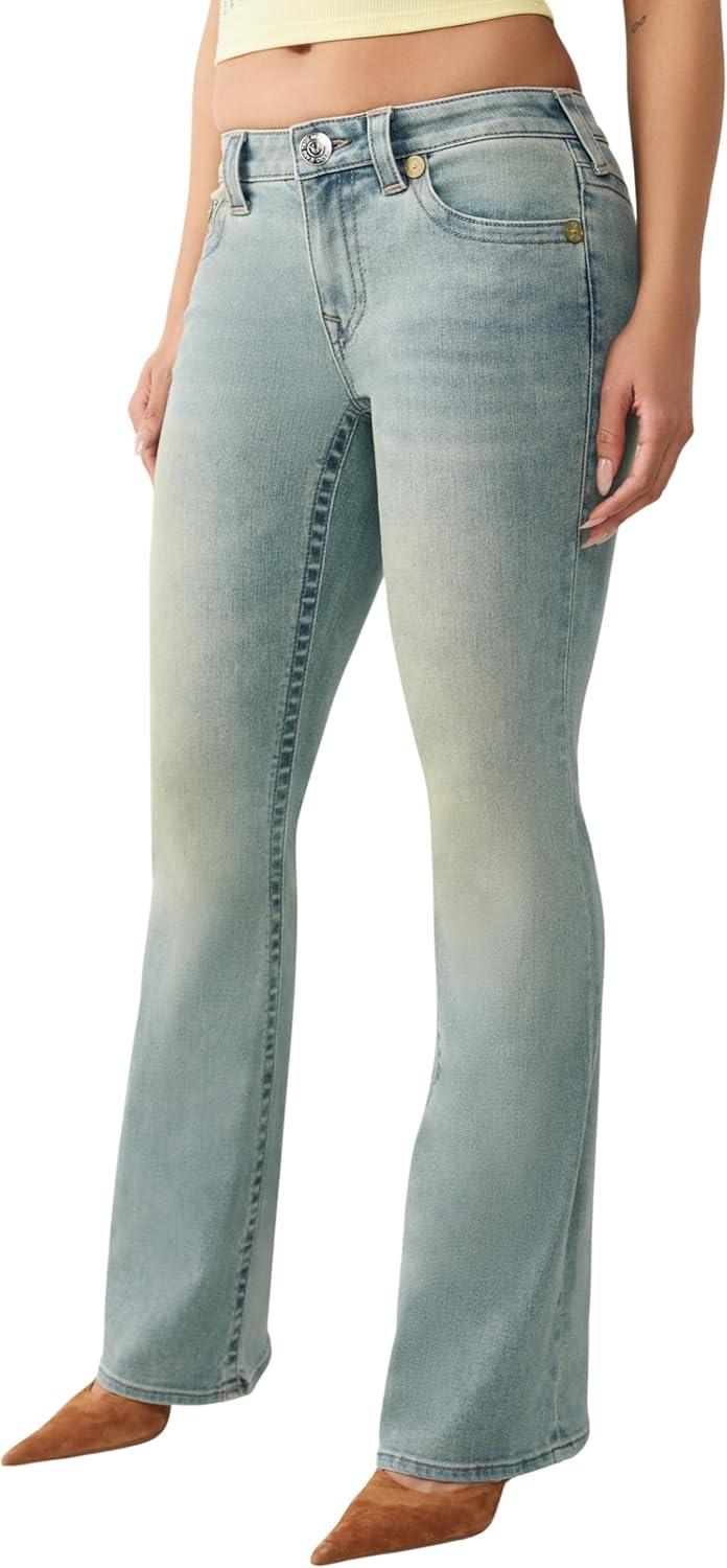 imageTrue Religion Womens Becca Mid Rise Bootcut Jeans Stretch Denim with Clean Finish amp Classic Horseshoe Back Pockets