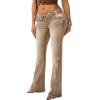 True Religion Women’s Becca Belted Cargo Bootcut Jeans – Low Rise