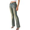 True Religion Women’s Becca Big T Flap Bootcut Jeans – Light Wash Denim with Pink Stitching & Flattering Mid-Rise Fit