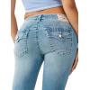True Religion Women’s Becca Tattoo Bootcut Jeans – Mid Rise Big T Flap