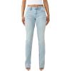 True Religion Women’s Billie Big T Stitch Straight Jean – Mid Rise Fit, Stretch Denim, Rose Gold Hardware