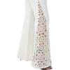 True Religion Women’s Crochet Mid Rise Flare Flap Jean – Mid Rise Fit, Stretch Denim, Boho Crochet Flare Detailing