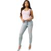True Religion Women’s Jennie Mr Skinny Big T Flap Jeans – Mid Rise Skinny Fit, Stretch Denim, Premium Fabric Blend(Playmaker Faded Indigo Lt Wash)