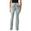 True Religion Women’s Joey Mid Rise Big T Flare Jeans – Pink Horseshoe Flap Pockets & Classic Flared Denim Fit