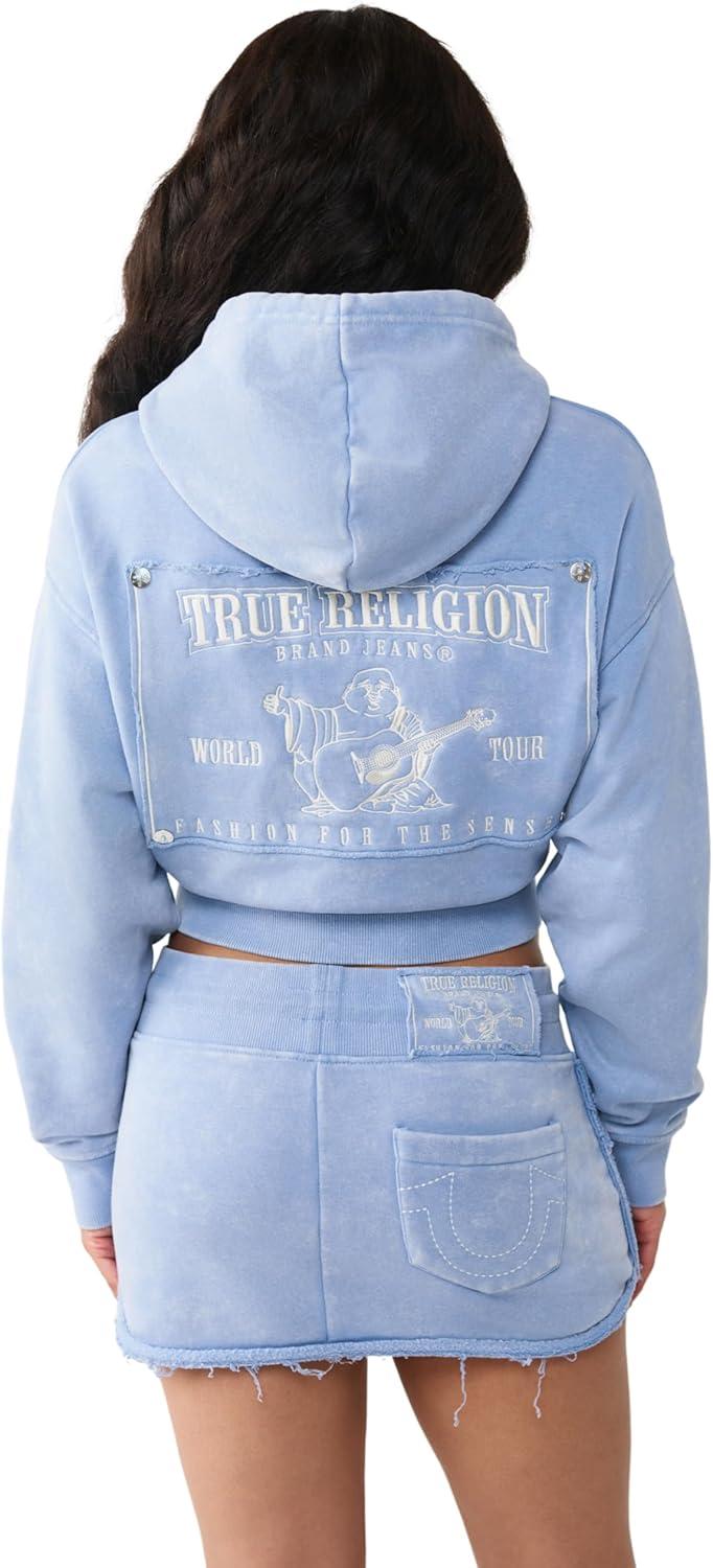imageTrue Religion Womens Vintage Wash RLX Zip Up HoodieEndless Sky