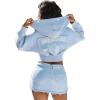 True Religion Women’s Vintage Wash RLX Zip Up Hoodie(Endless Sky)