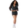 True Religion Women’s Vintage Wash RLX Zip Up Hoodie(Jet Black)