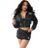 True Religion Women’s Vintage Wash RLX Zip Up Hoodie(Jet Black)