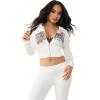 True Religion Women’s Waffle Contour Zip Up Hoodie – Zip Front