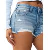 True Religion Women’s High Rise Dolphin Short(Half Moon Road W/ Destroy)