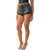 True Religion Women’s High Rise Dolphin Short(Ink Hollow W/ Destroy)