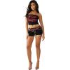 True Religion Women’s Joey Lr Short Sup T Flap(2sb Black Rinse)