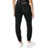 True Religion Lurex Big T Stitch Mid Rise Fleece Jogger, Jet Black, M
