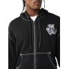 True Religion Men’s TR Crest Big T Boxy Zip Up – Cotton Blend, Hooded Zip Design