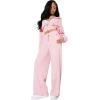 True Religion Women’s Branded Applique Wide Leg Pant – Cozy Cotton Blend Lounge Sweatpants(Fairytale)