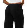 True Religion Women’s Branded Applique Wide Leg Pant – Cozy Cotton Blend Lounge Sweatpants(Jet Black)
