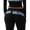 True Religion Women’s Branded Bootcut Pant – Mid-Rise Fit, Fading Details(Jet Black)