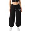 True Religion Women’s Crystal Baggy Jogger – Baggy Fit Sweatpants with Crystal Script Logo & Drawstring Waist