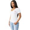 True Religion Women’s Crystal Buddha V Tee – Slim Fit V-Neck, Rhinestone Logo, Soft 100% Cotton Short Sleeve Top(Optic White)