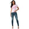True Religion Women’s Crystal Classic Crew Neck Tee – Soft Cotton(Cherry Blossom)