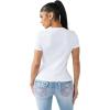 True Religion Women’s Crystal Classic Crew Neck Tee – Soft Cotton(Optic White)