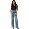 True Religion Women’s Crystal HS Cut Out Rib SS Top – Soft Rib Knit, Cutout Accent, Premium Stretch Comfort(Jet Black)