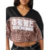 True Religion Women’s Crystal Leopard Jersey Top(Black Multi)