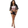 True Religion Women’s Crystal Leopard Jersey Top(Black Multi)