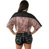 True Religion Women’s Crystal Leopard Jersey Top(Black Multi)