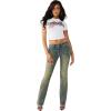 True Religion Women’s Crystal Snake Short Sleeve Baby Tee – Crystal Graphic, Slightly Cropped Fit(Optic White)