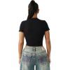 True Religion Women’s Crystal Snake Ss BBY Tee(Jet Black)