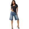 True Religion Women’s Crystal Sporty V-Neck Tee – Short Sleeve Cotton Blend T-Shirt with Rhinestone Logo Design(Jet Black)