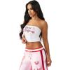 True Religion Women’s Crystal Wing Ribbed Tube Top – Stretch Rib Knit, Strapless Fit, Crystal Wing Design(Optic White)