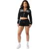 True Religion Women’s Embroidered Lounge Shorts(Jet Black)