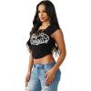 True Religion Women’s Lace Up Cap Sleeves Rib Top(Jet Black)