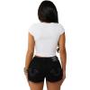 True Religion Women’s Lace Up Cap Sleeves Rib Top(Optic White)