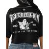 True Religion Women’s Mesh Jersey Tee – Breathable Mesh, Cropped Fit, Satin Logos